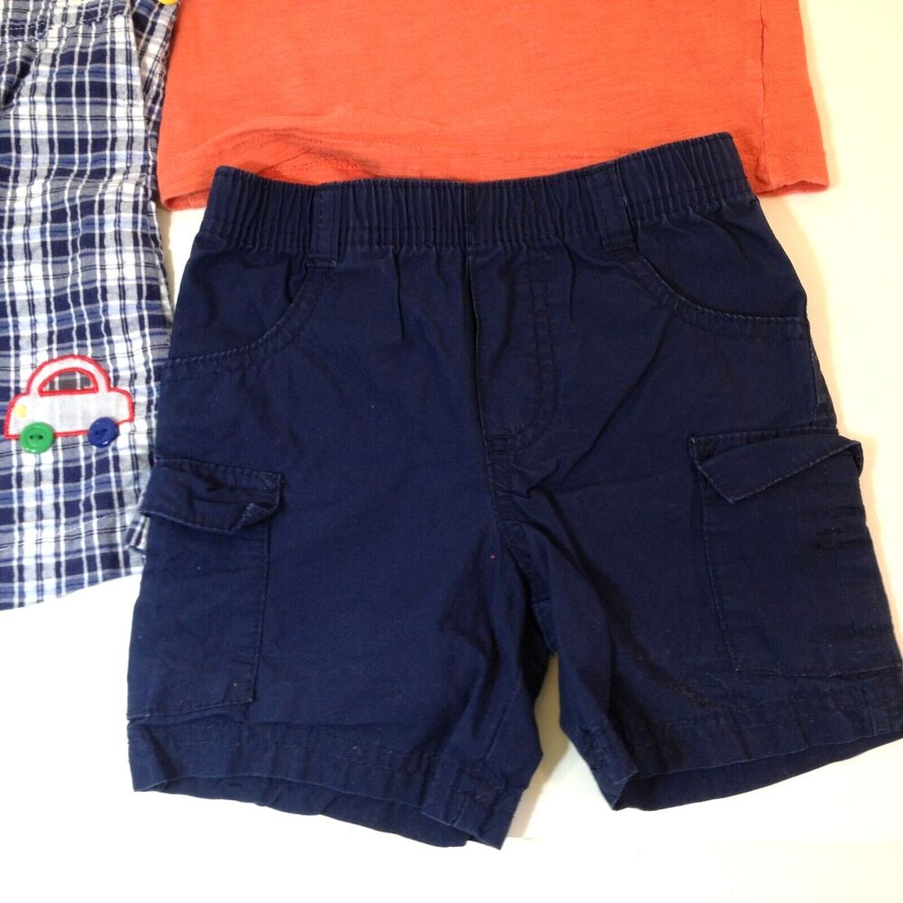 Baby Boys 12 Month Clothes Lot Of 3 Overalls Tee shirt & Shorts Clean - Picture 4 of 8